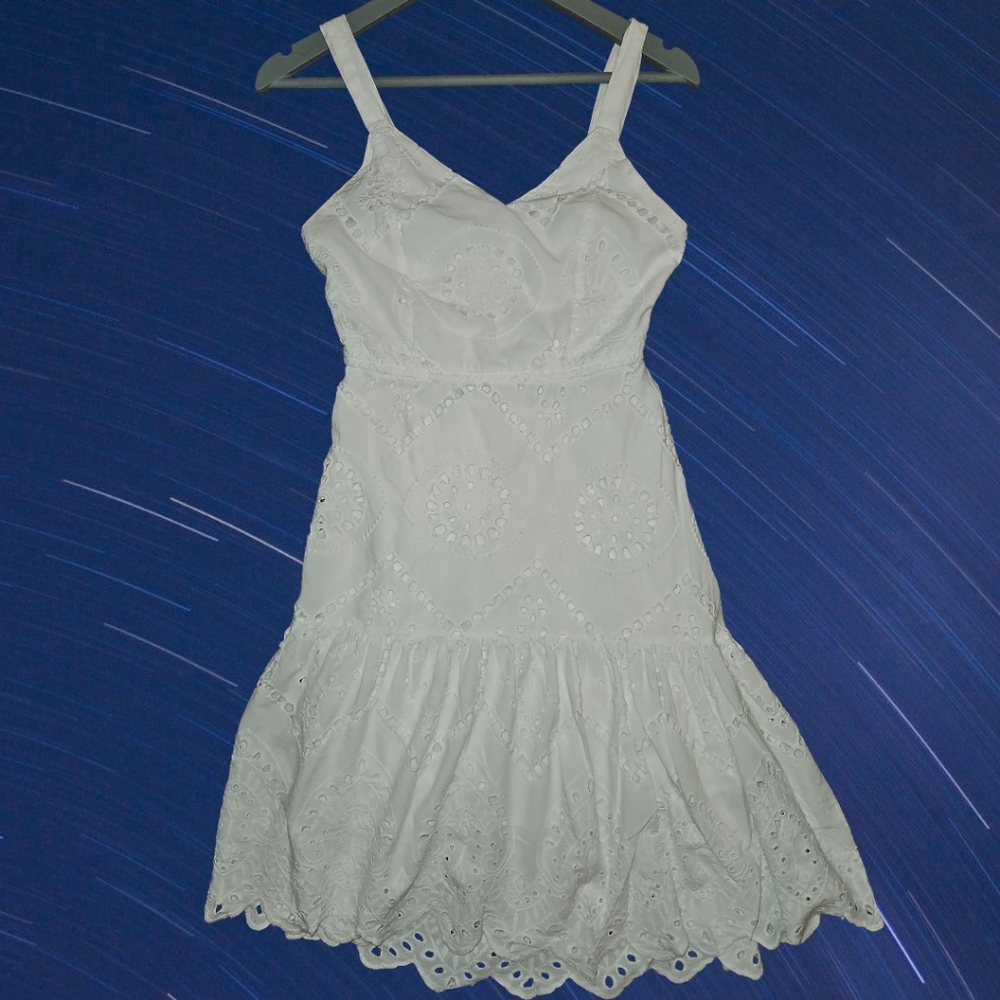 Japna White Eyelet Mini Dress